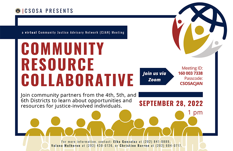 Community Resource Collaborative CJAN - September 28, 2022, 1pm