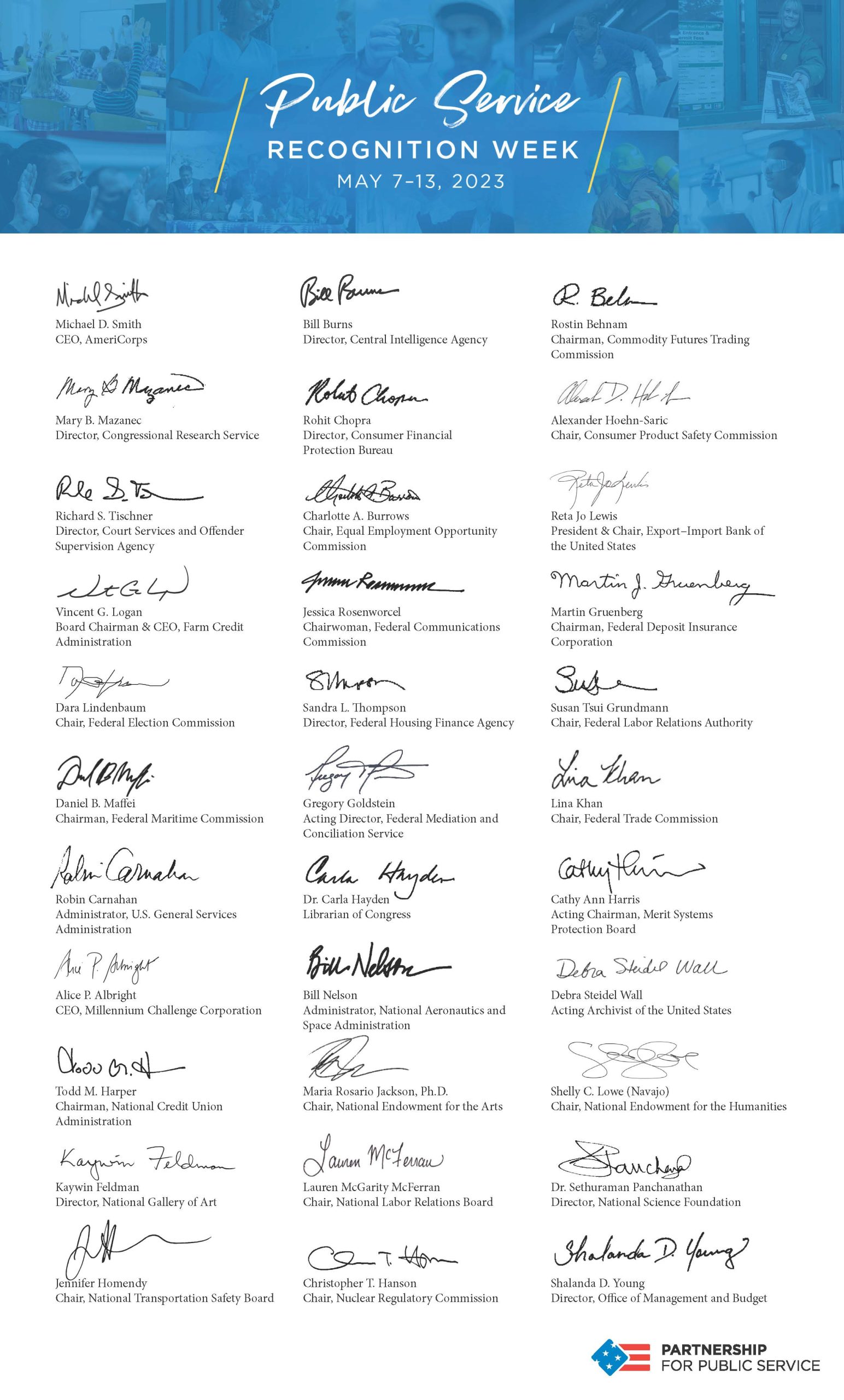 image of letter from Public Service Recognition Week co-chairs page 2